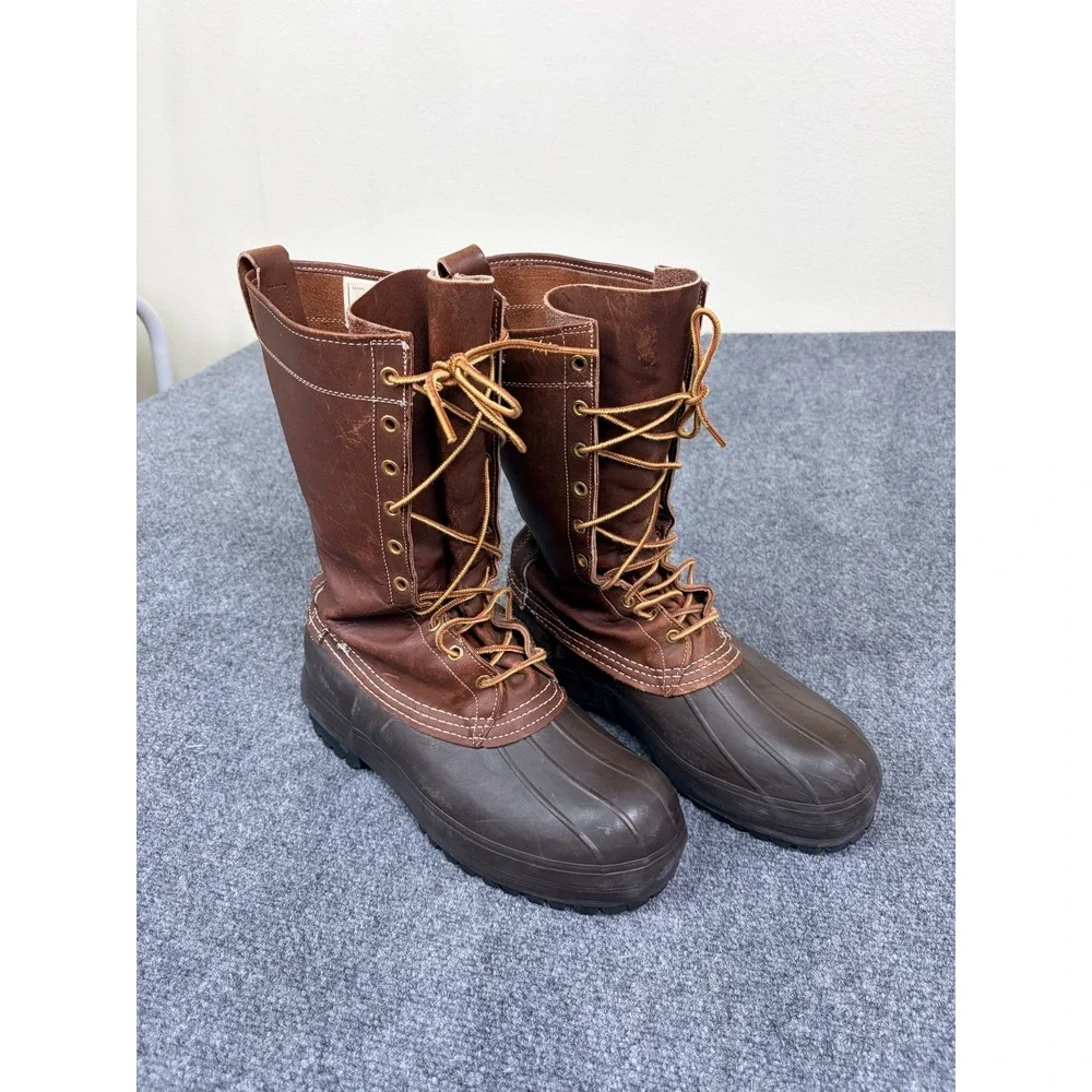 50s/60s Vintage LL Bean Maine Hunting Duck Boots Leather Rubber Lace Up Mens 8M‎
